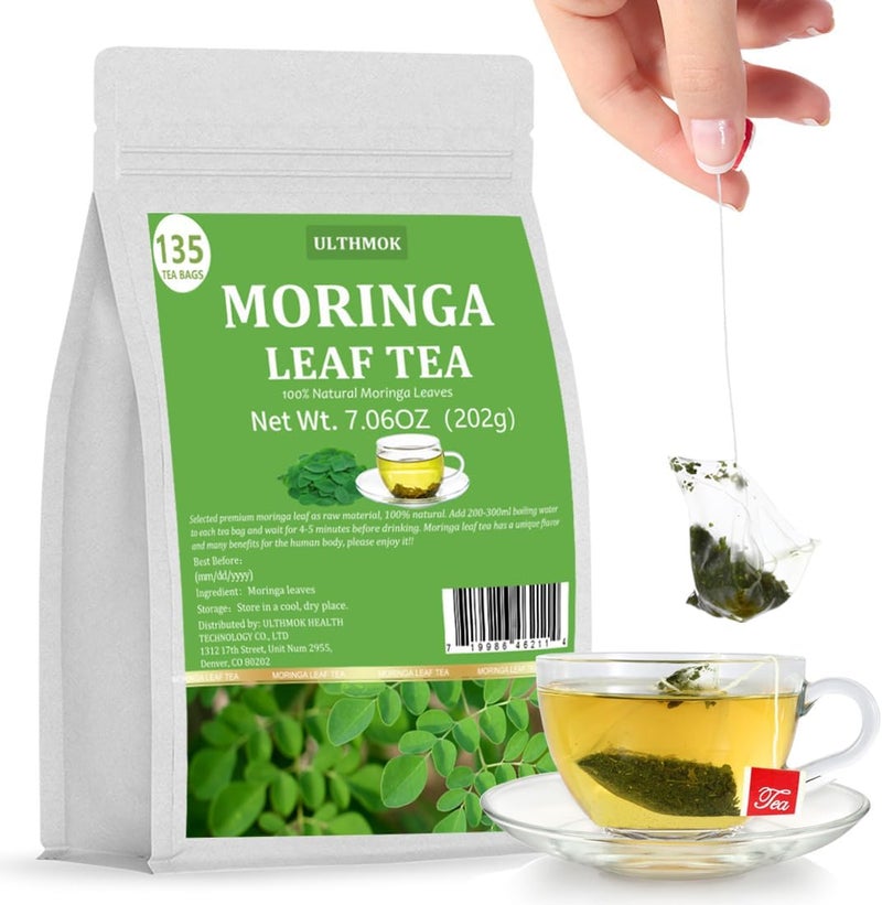 ULTHMOK Moringa Leaf Tea - 135 Tea Bags, 100% Natural Moringa Leaves, 7.06 OZ - Image 1